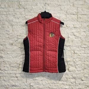NWT Vintage G III Sports Carl Banks NHL Chicago Blackhawks Quilted Vest Medium